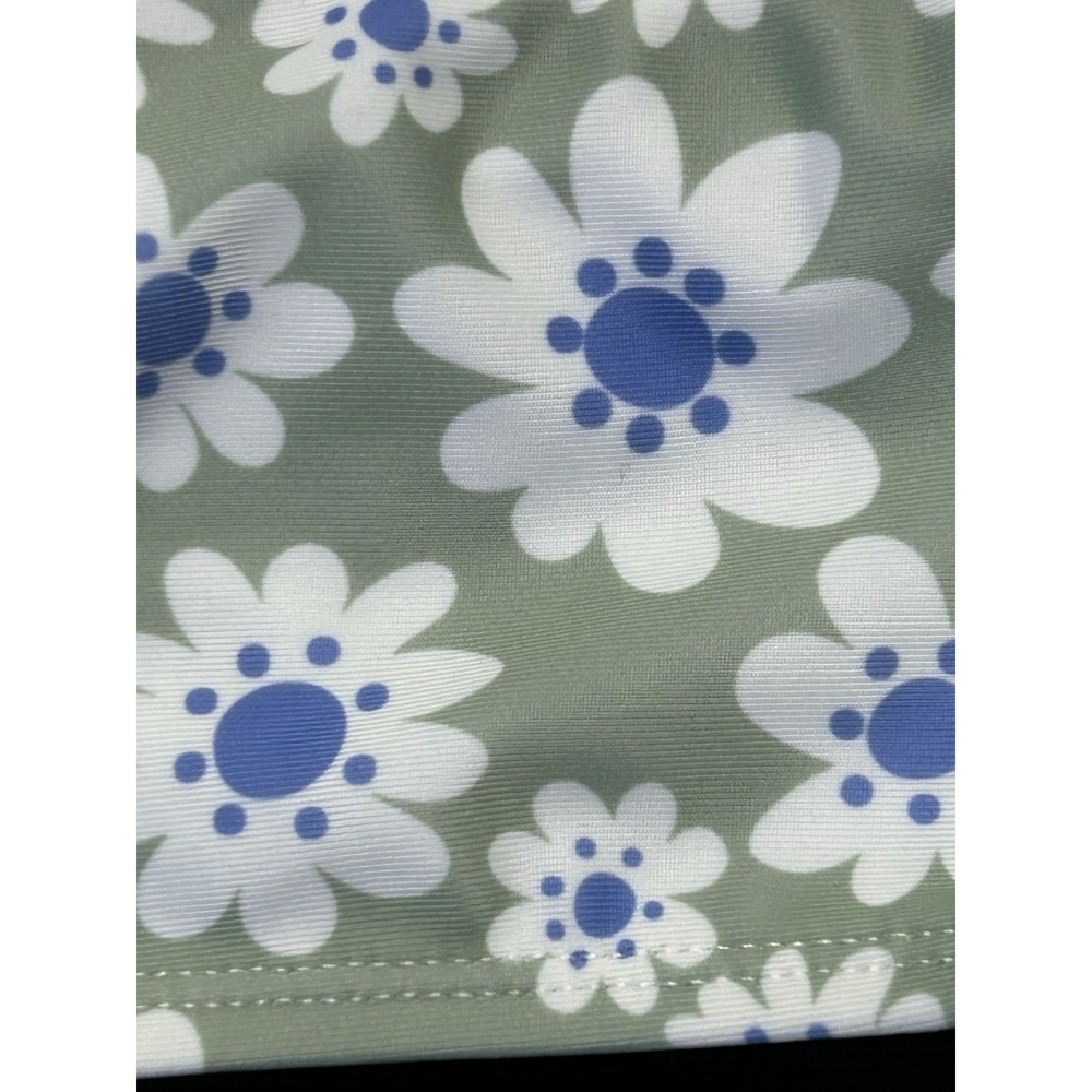 Wonder Nation 2 Peice Swimsuit Girls 18 Months Green Daisy - Picture 2 of 5
